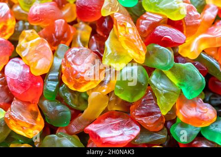 Colorful background made of sweet candies. Bright backdrop. Stock Photo
