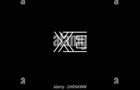 LETTERS XE LOGO DESIGN WITH NEGATIVE SPACE EFFECT FOR ILLUSTRATION USE Stock Vector