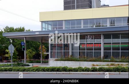 Sound Transit Roosevelt Station, Seattle, WA. exterior of an underground light rail station built as part of the Northgate expansion of Link Line 1. Stock Photo