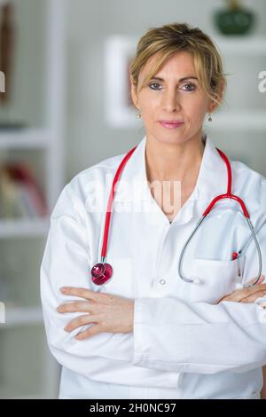 portrait of attractive middle-aged female doctor Stock Photo