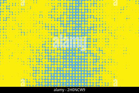 Pop art creative concept colorful comics book magazine cover. Polka dots yellow and blue background. Cartoon halftone retro pattern. Abstract dotted Stock Vector