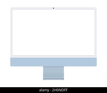Modern new model imac computer monitor display, flat design vector ...