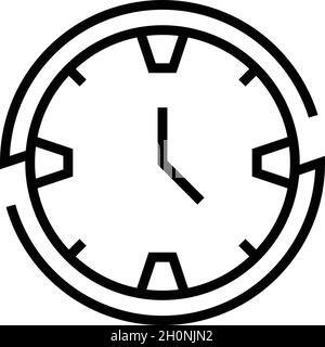 Wall clock icon outline vector. Watch time. Round hour Stock Vector