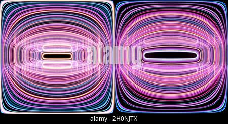 full 360 degree panorama environment map of neon blue and violet futuristic abstract studio 3d render illustration Stock Photo