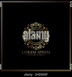 NN Initial Letter Luxury Logo template in vector for Restaurant, Royalty, Boutique, Cafe, Hotel, Heraldic, Jewelry, Fashion and other vector illustrat Stock Vector