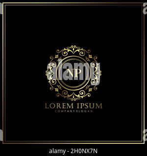 NP Initial Letter Luxury Logo template in vector for Restaurant, Royalty, Boutique, Cafe, Hotel, Heraldic, Jewelry, Fashion and other vector illustrat Stock Vector