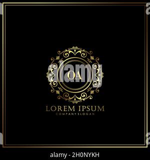 OA Initial Letter Luxury Logo template in vector for Restaurant, Royalty, Boutique, Cafe, Hotel, Heraldic, Jewelry, Fashion and other vector illustrat Stock Vector