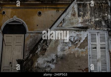 Bangkok, Thailand - Jan 19, 2020 : External of old house was left