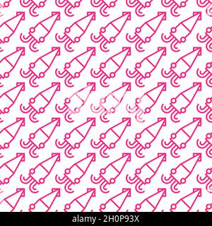 Squid pattern seamless. background squids. vector texture Stock Vector