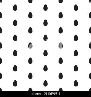 Oval shape pattern vector seamless doodle black and white abstract background illustration for digital and print materials Stock Vector