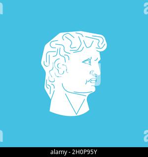 David head sculpture of Michelangelo. Renaissance statue. ART vector illustration Stock Vector