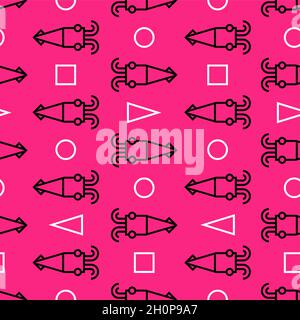 Squid pattern seamless. background squids. vector texture Stock Vector