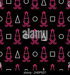 Squid pattern seamless. background squids. vector texture Stock Vector