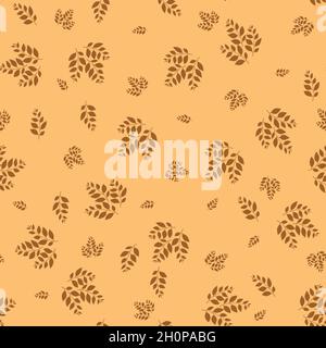 Spring seamless pattern with color sprigs. Vector stock illustration for fabric, textile, wallpaper, posters, paper. Fashion print. Branch with leaves Stock Vector
