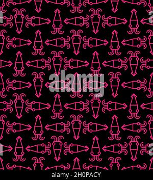 Squid pattern seamless. background squids. vector texture Stock Vector