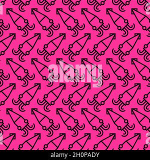 Squid pattern seamless. background squids. vector texture Stock Vector