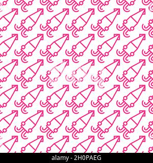 Squid pattern seamless. background squids. vector texture Stock Vector