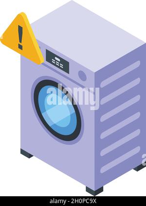 Wash machine repair service icon isometric vector. Home appliance. Broken electric Stock Vector