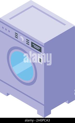 New wash machine icon isometric vector. Repair appliance. Broken wash machine Stock Vector