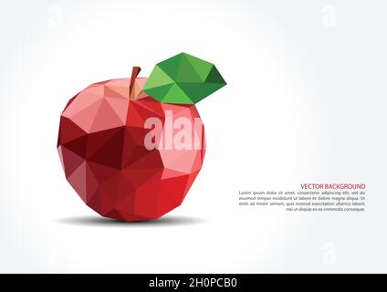 Low Poly Apple vector design Stock Vector