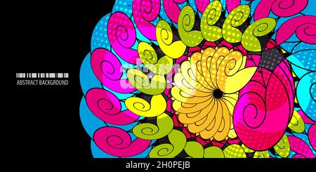 Abstract colorful background vector template with blended multiple geometric shapes Stock Vector