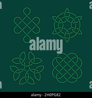 Set of vector celtic knots. Irish medieval spirit symbols Stock Vector