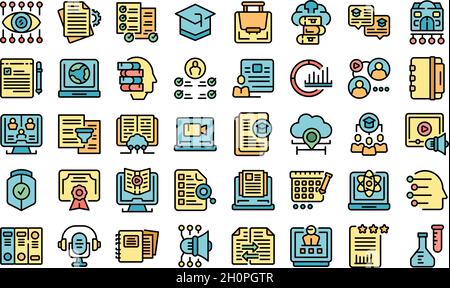Learning management system linear icons set Stock Vector Image & Art ...