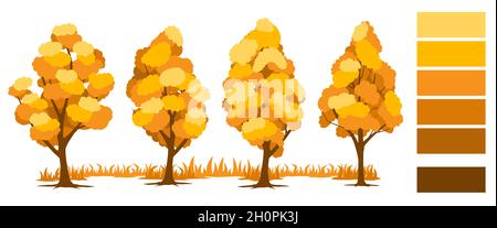 Autumn. Trees set Stock Vector