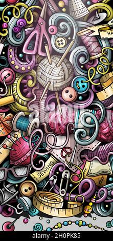 Handmade hand drawn doodle banner. Cartoon detailed flyer. Stock Vector