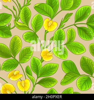 peanut vector pattern on color background Stock Vector
