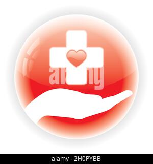 Red medical symbol isolated vector white background Stock Vector