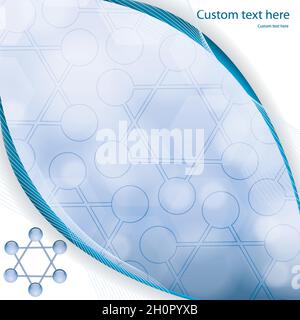 Abstract molecule blue background Stock Vector