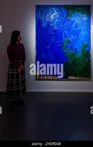 London, UK. 13th Oct, 2021. HF 25 20, 2020 - A solo exhibition featuring recent paintings as well as historic works by Austrian artist Hermann Nitsch at Opera Gallery. Credit: Guy Bell/Alamy Live News Stock Photo