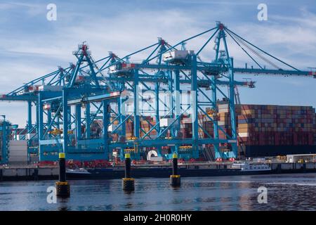 ROTTERDAM THE NETHERLANDS Shipping containers are moved in the