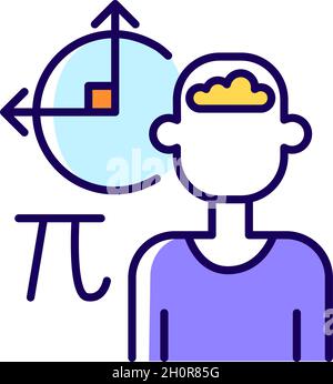 Mathematical intelligence RGB color icon Stock Vector