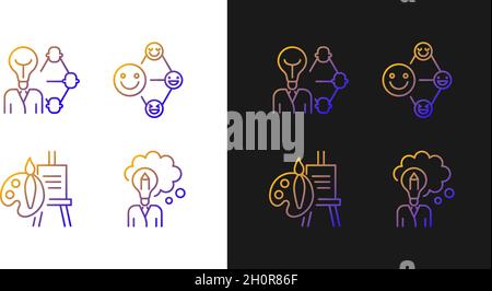 Creative and professional talents gradient icons set for dark and light mode Stock Vector