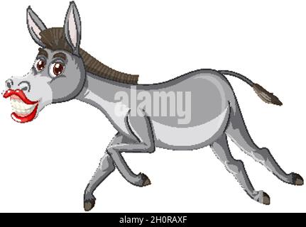 Donkey animal cartoon character  illustration Stock Vector