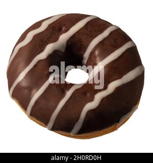 Donut with chocolate isolated on white background. Stock Photo