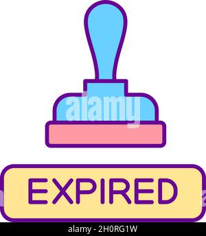 Expired notification stamp RGB color icon Stock Vector