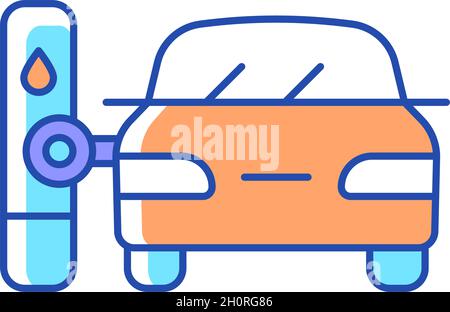 Robotic gas pump RGB color icon Stock Vector