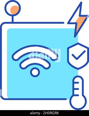 IoT sensors RGB color icon Stock Vector