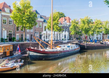 Old harbor in Den Bosch, Netherlands Stock Photo