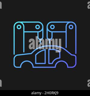 Body-in-white manufacturing gradient vector icon for dark theme Stock Vector