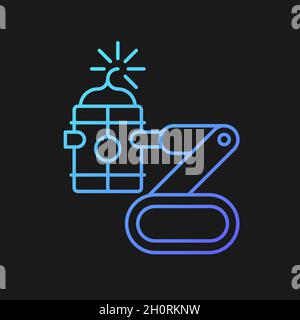 Bomb defusing robots gradient vector icon for dark theme Stock Vector