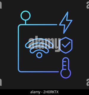 IoT sensors gradient vector icon for dark theme Stock Vector