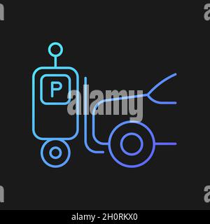 Parking robot gradient vector icon for dark theme Stock Vector