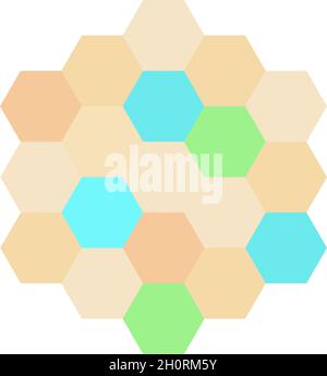 Colorful pastel hexagon grid background. Honeycomb pattern. Vector illustration template for web site banner, poster, leaflet Stock Vector