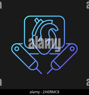 Surgical robot gradient vector icon for dark theme Stock Vector