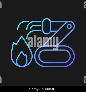 Firefighter robots gradient vector icon for dark theme Stock Vector