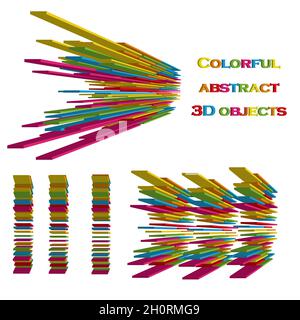 Colorful 3d abstract isolated shapes